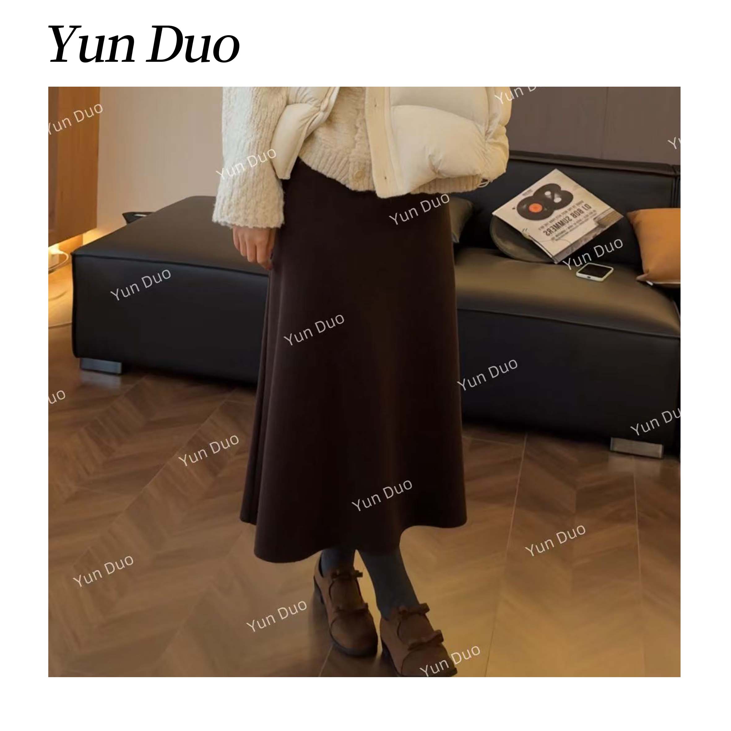 云朵定制【柏林】秋冬气质纯色百搭显瘦半身裙IG91