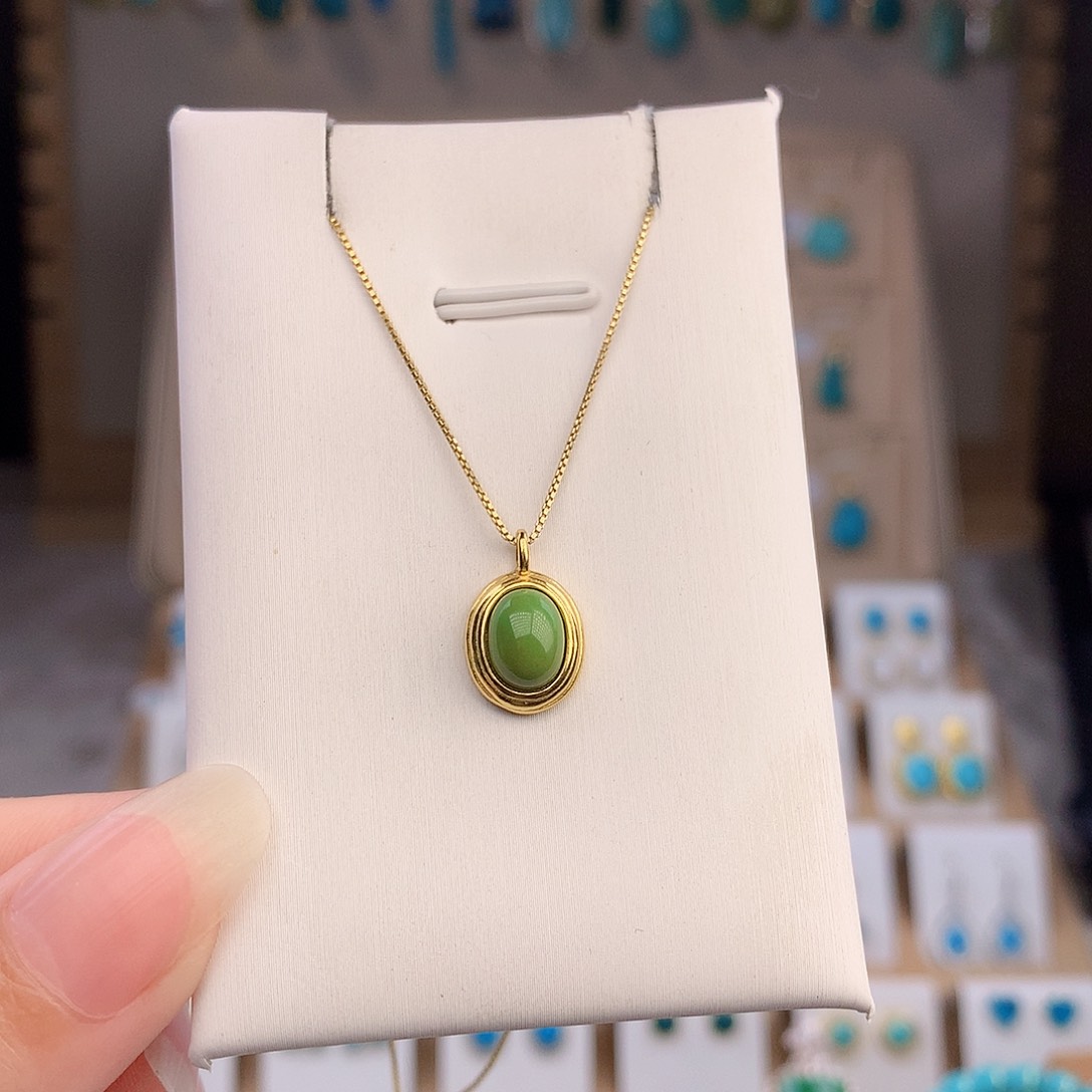 绿松石银S925镶嵌颈饰