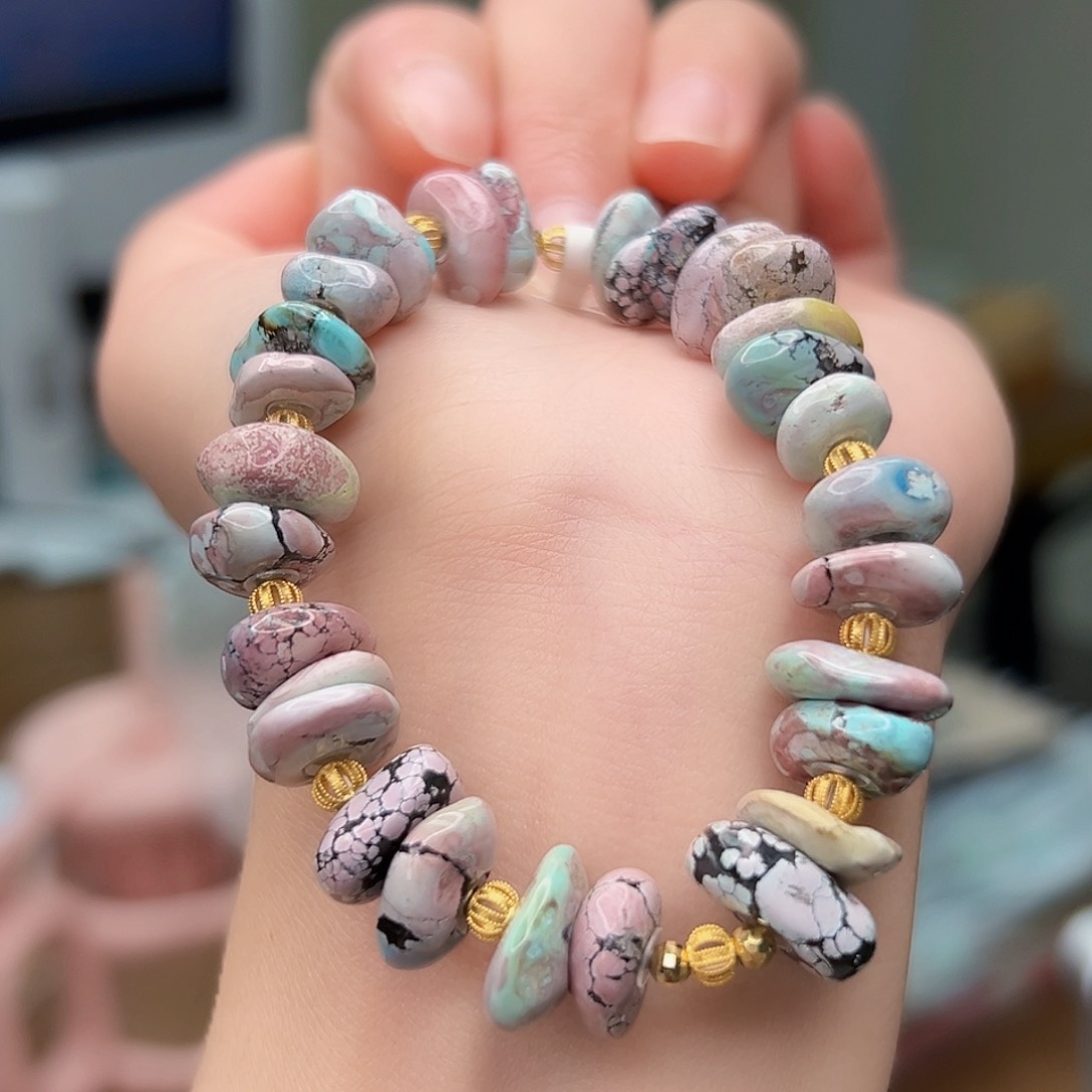 绿松石珠宝奇石18K金镶嵌