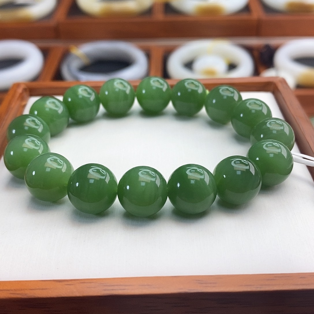 和田玉（碧玉）手链未镶嵌幸****…