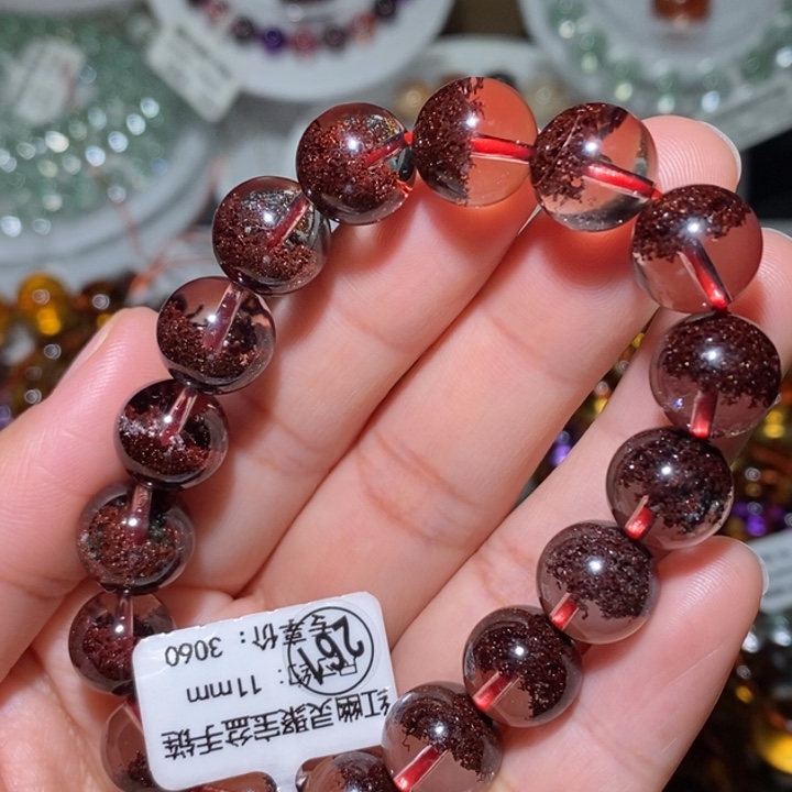 手链水晶未镶嵌红幽灵聚宝盆手链