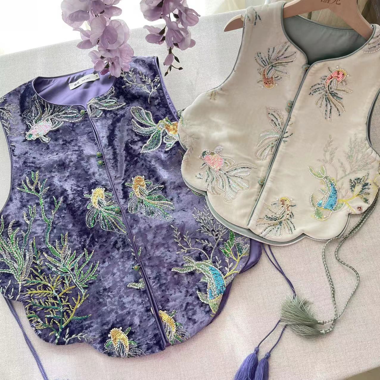 【喜儿定制】早秋新款国风无袖设计师款时尚新中式女童马甲