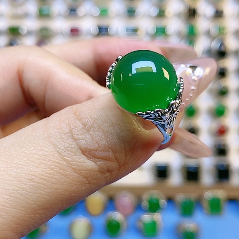 【闪购商品】玛瑙/玉髓戒指银S925镶嵌