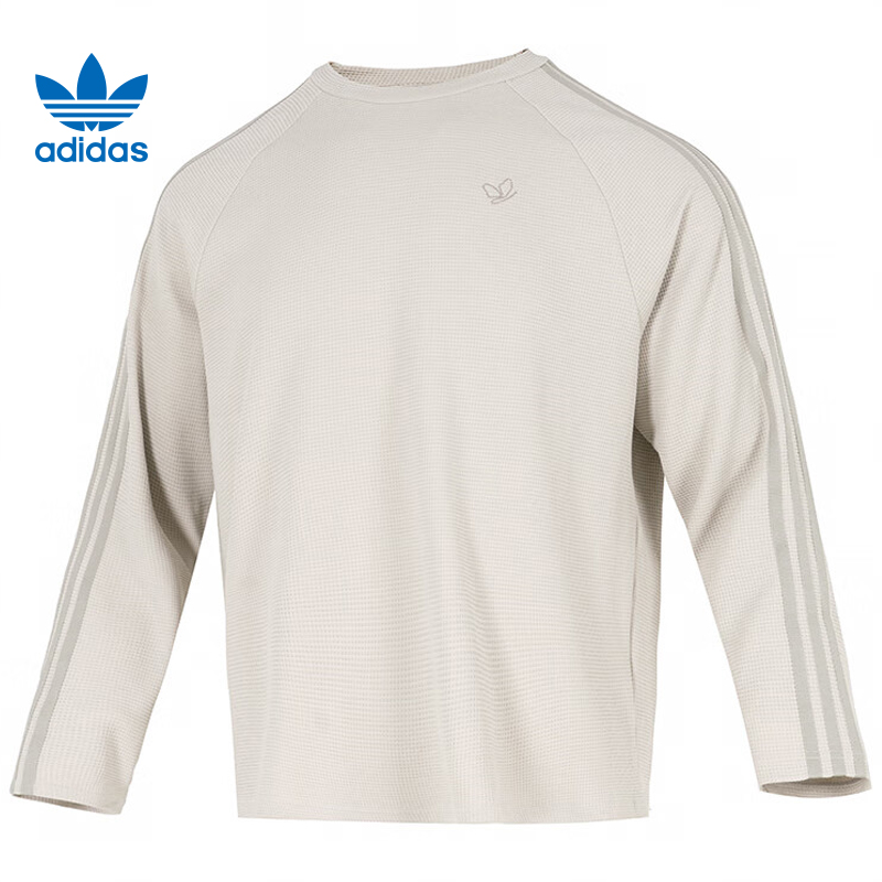 adidas阿迪达斯三叶草男子WAFFLE运动休闲长袖T恤KH1175