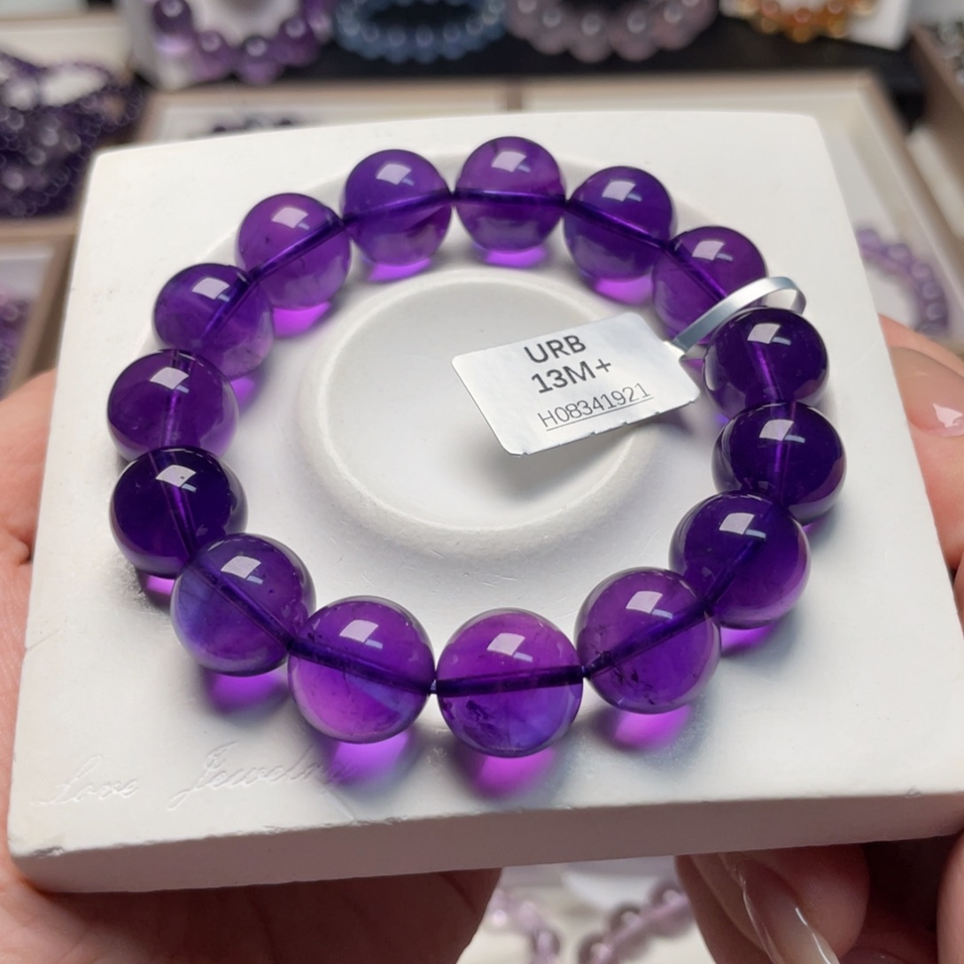 紫晶手串未镶嵌乌拉圭毕业13m+