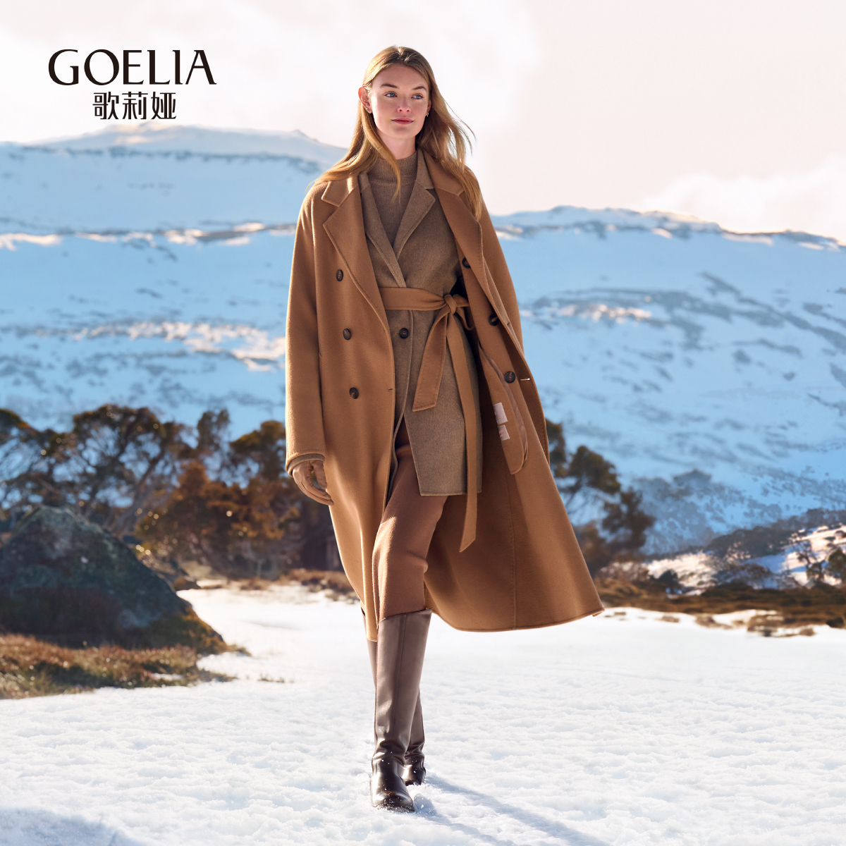 【100%山羊绒】歌莉娅冬季新品大衣1BNL6N450