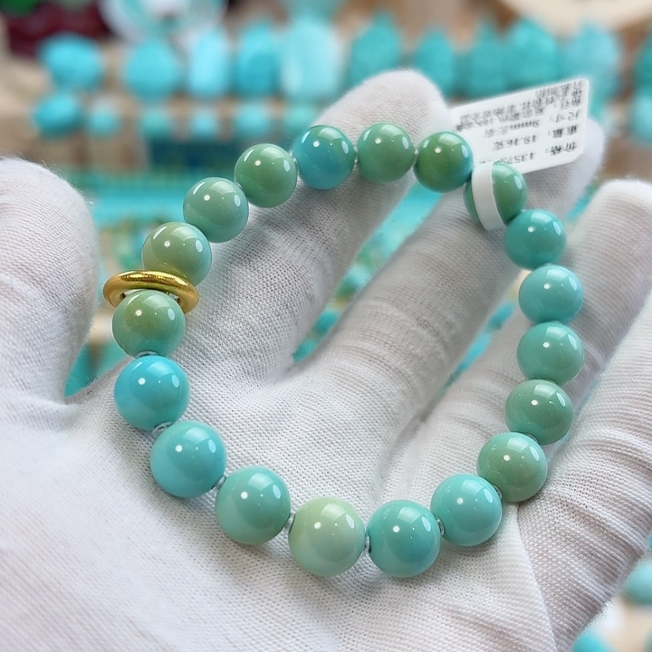 绿松石18K金镶嵌珠宝奇石9