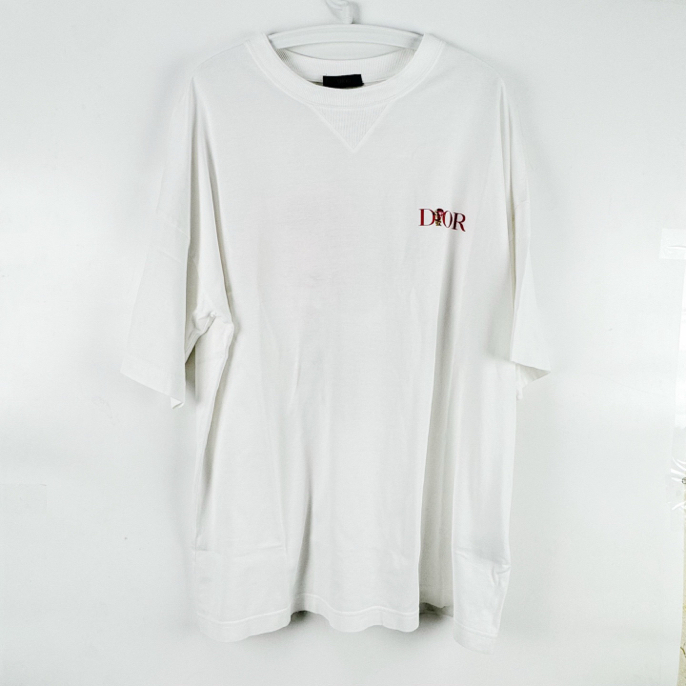 99新 DIOR/迪奥 M码 DIOR迪奥粉色刺绣玫瑰短袖 99新 sz0133 