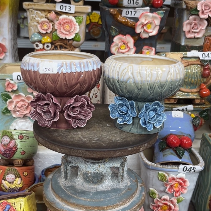 紫砂花盆粗陶材质多肉花盆