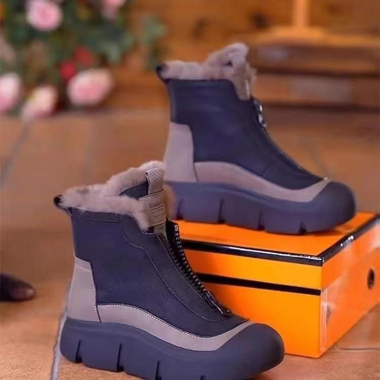 冬季休闲中等承托中筒时尚雪地靴加绒保暖女靴棉靴st