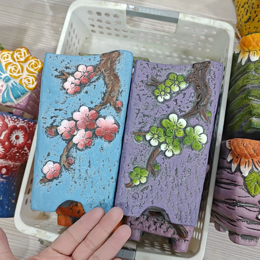 红陶吸水透气的白陶花盆凑满12发货