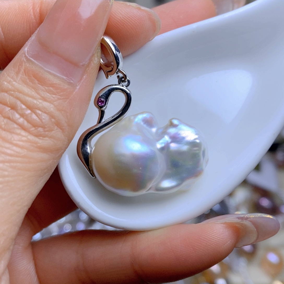 淡水珍珠吊坠合金