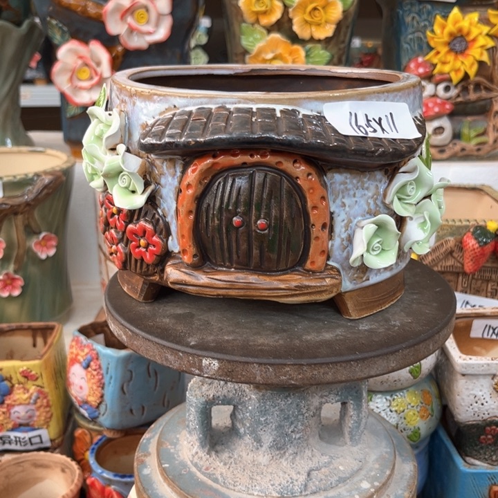 紫砂花盆粗陶材质多肉花盆