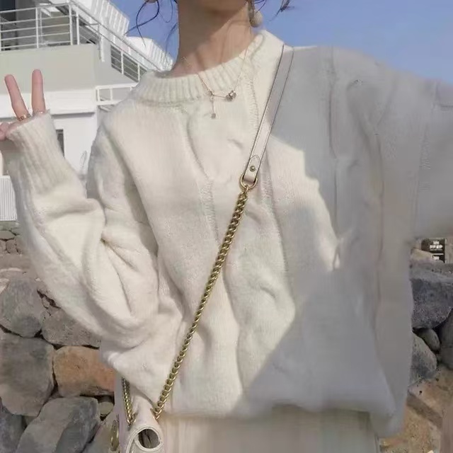 7070 LLQ秋冬款针织打底衫女堆堆领毛衣宽松套头高领打底衫