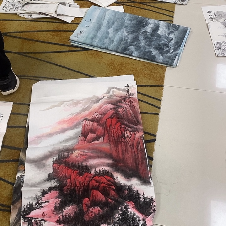 糊***生国画放漏作品手绘画芯