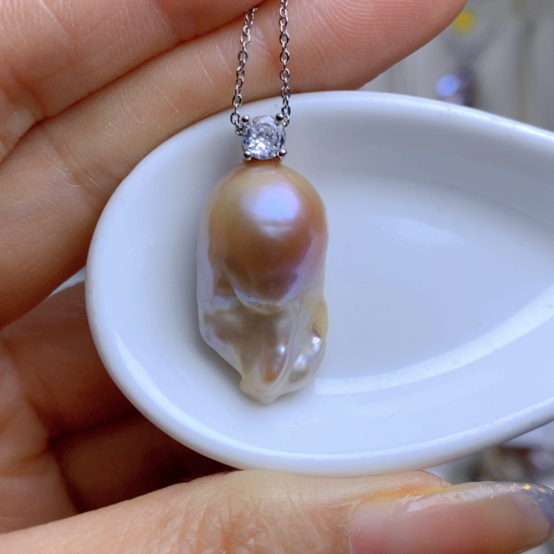 淡水珍珠吊坠合金