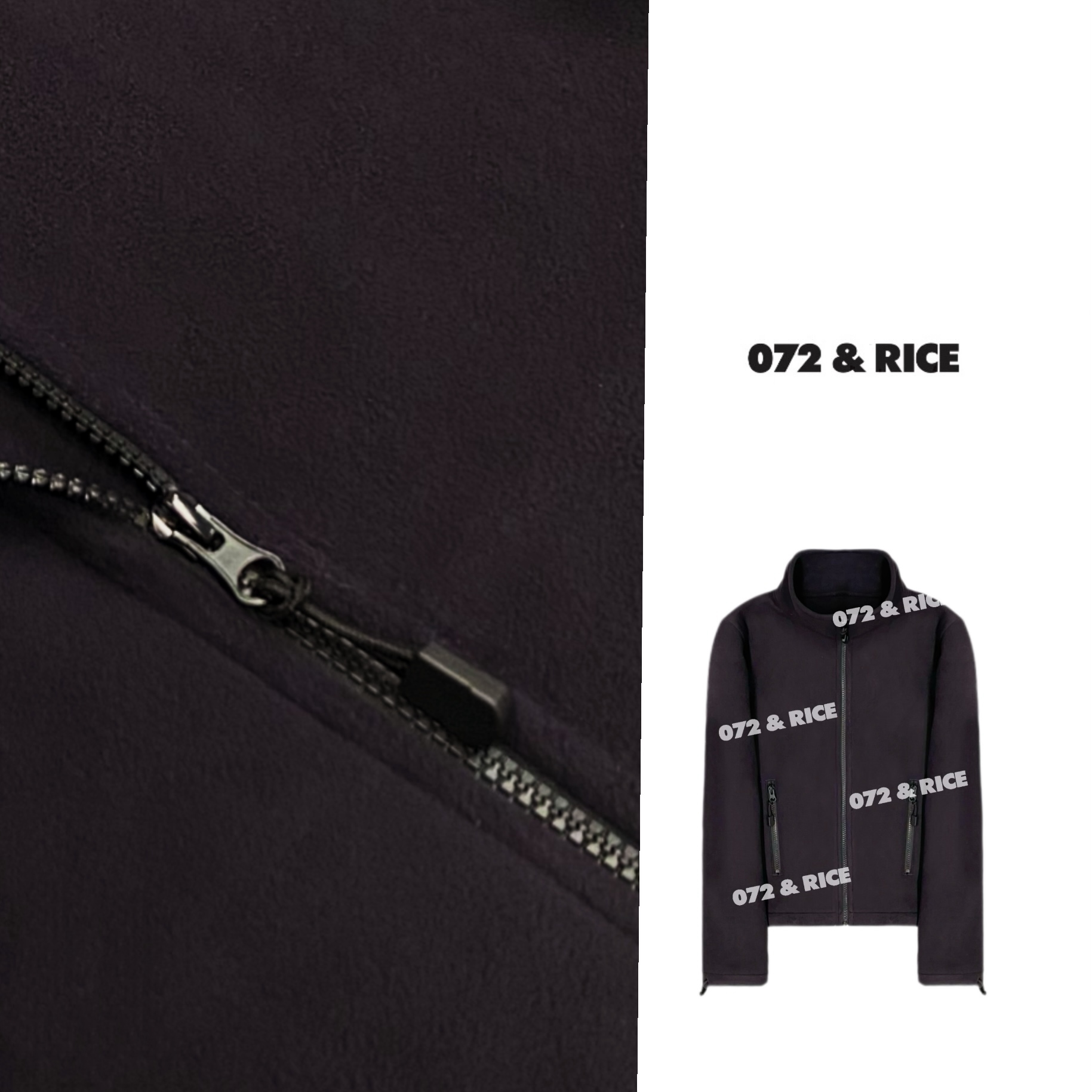 072 & RICE【蓝莓紫】秋冬休闲立领拉链长袖外套 31XD55