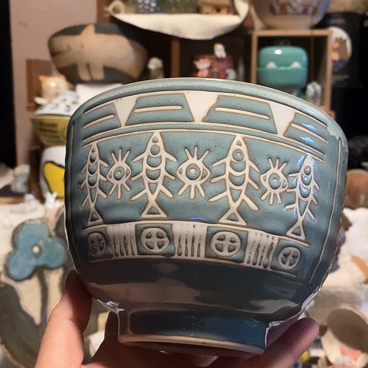 搪瓷大面碗刀刻工艺