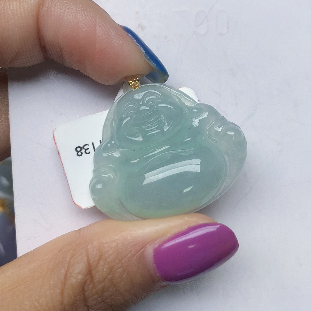 翡翠18K金镶嵌颈饰天然翡翠