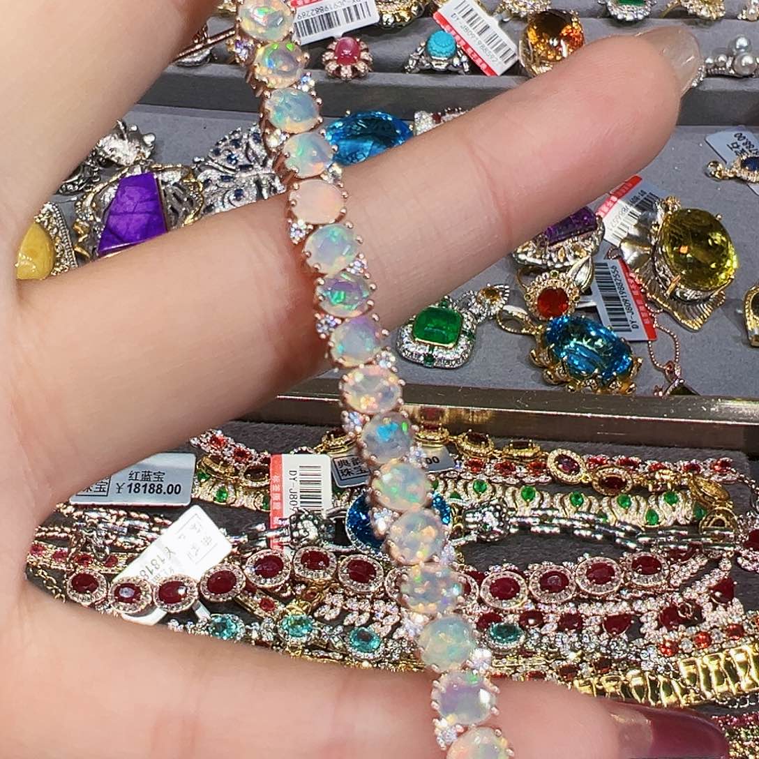 银S925镶嵌欧泊手链