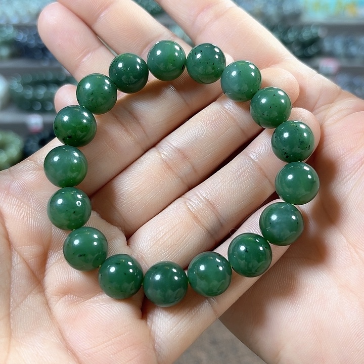 和田玉（碧玉）手链未镶嵌卡12