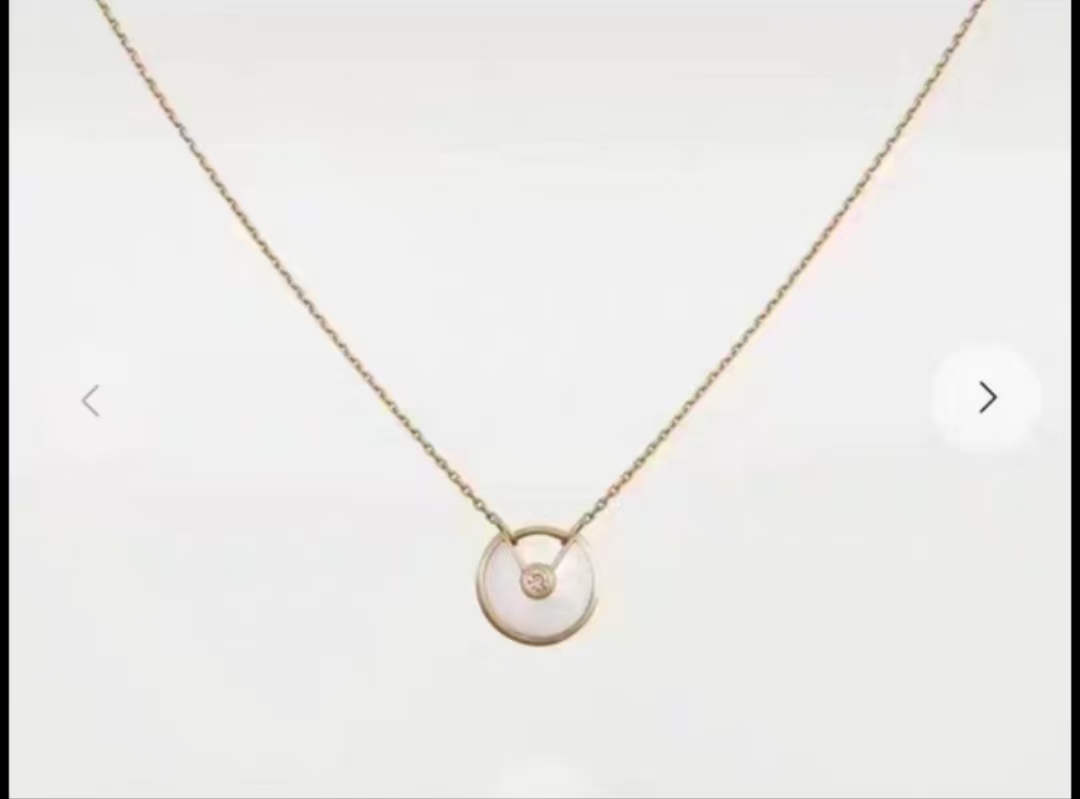 99新 Cartier/卡地亚 99新/18k黄金白贝母护身符项链
