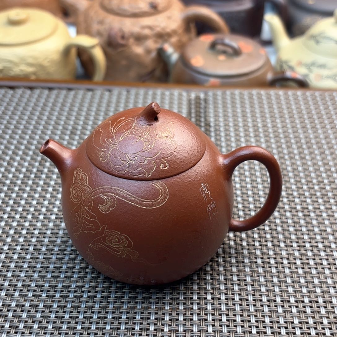 茶壶紫砂朱泥茄瓜120c c