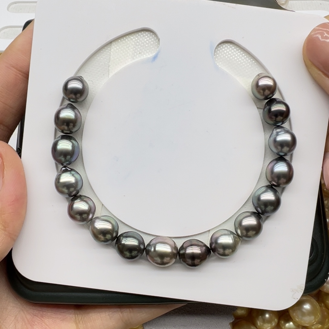 海水珍珠未镶嵌大溪地裸珠彩光8.3-9.6mm