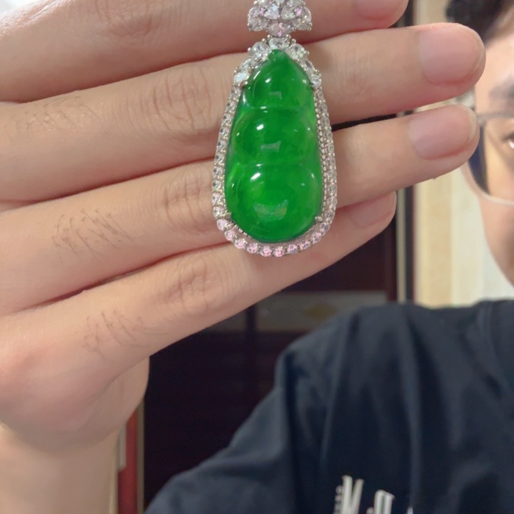 翡翠银S925镶嵌颈饰吊坠