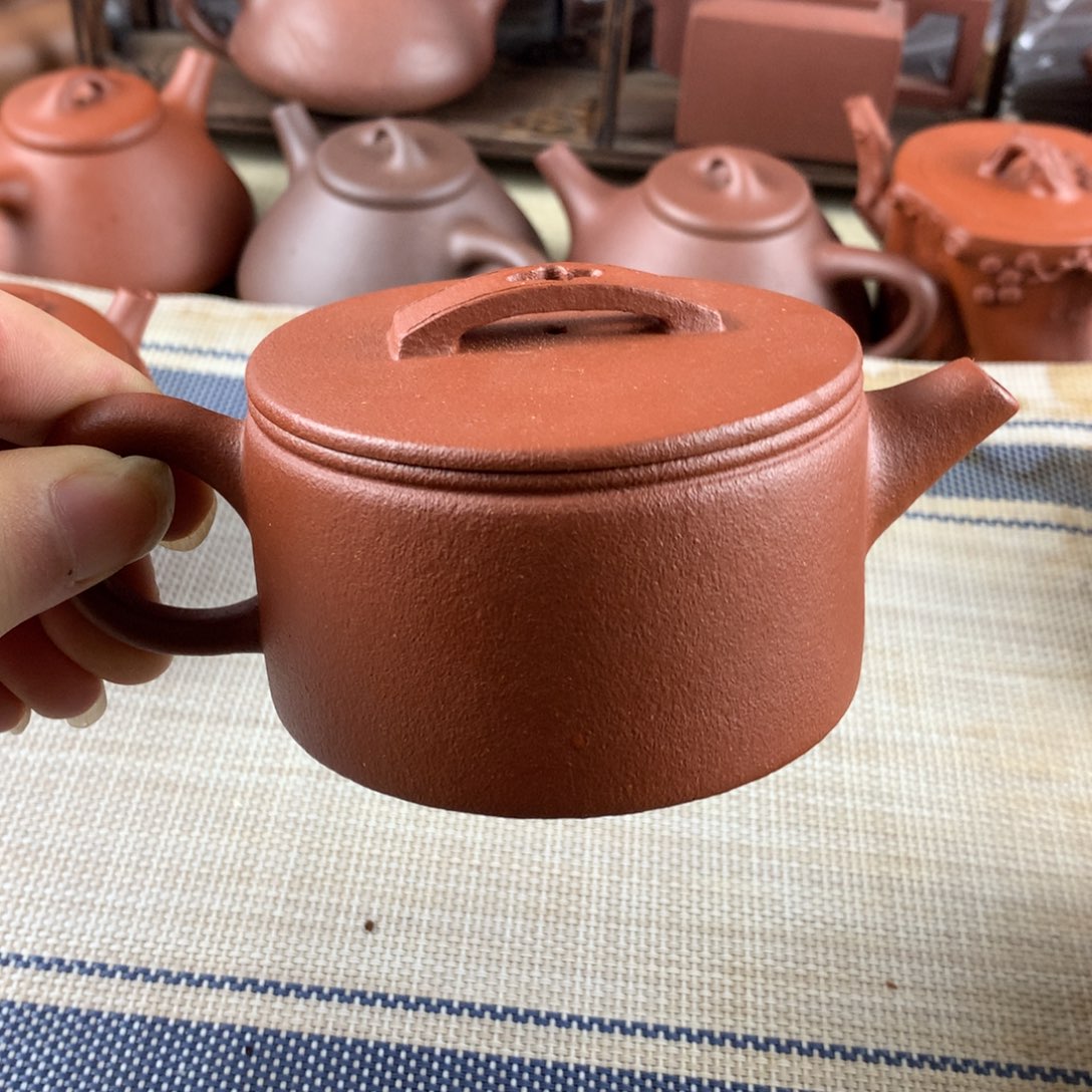 紫砂茶壶99纯红降坡