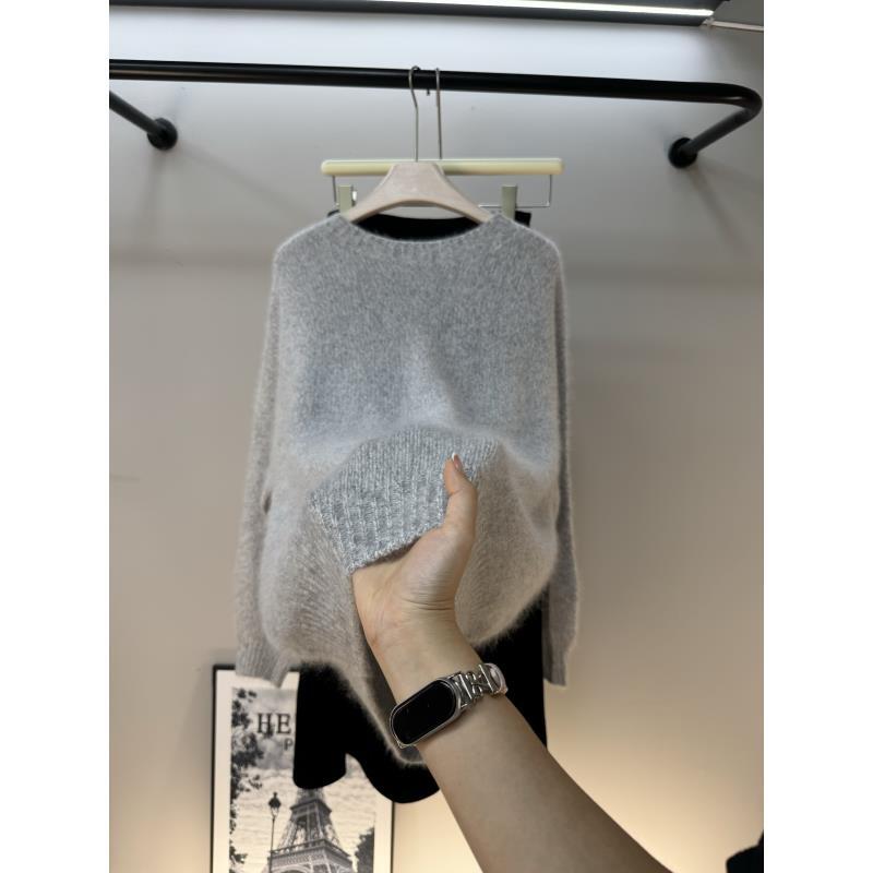 秀【山羊绒衫】冬季百搭上衣加厚羊绒拉绒hn