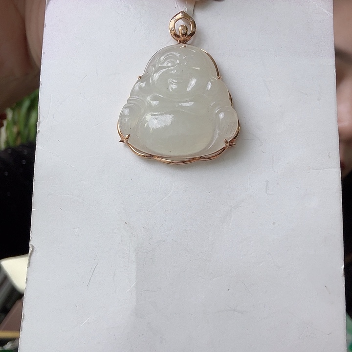 和田玉18K金镶嵌颈饰倩