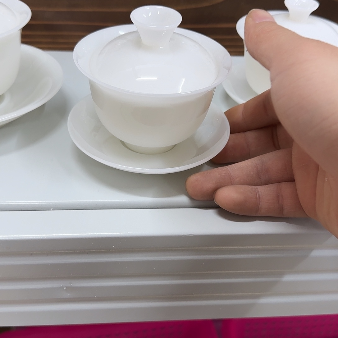 陶杯子璞玉盖碗盖下1000毫升