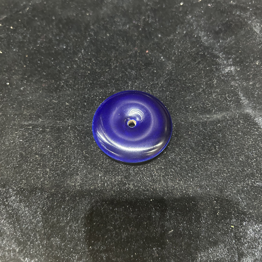 宝石蓝平安扣，釉色纯正漂亮 做工精致
