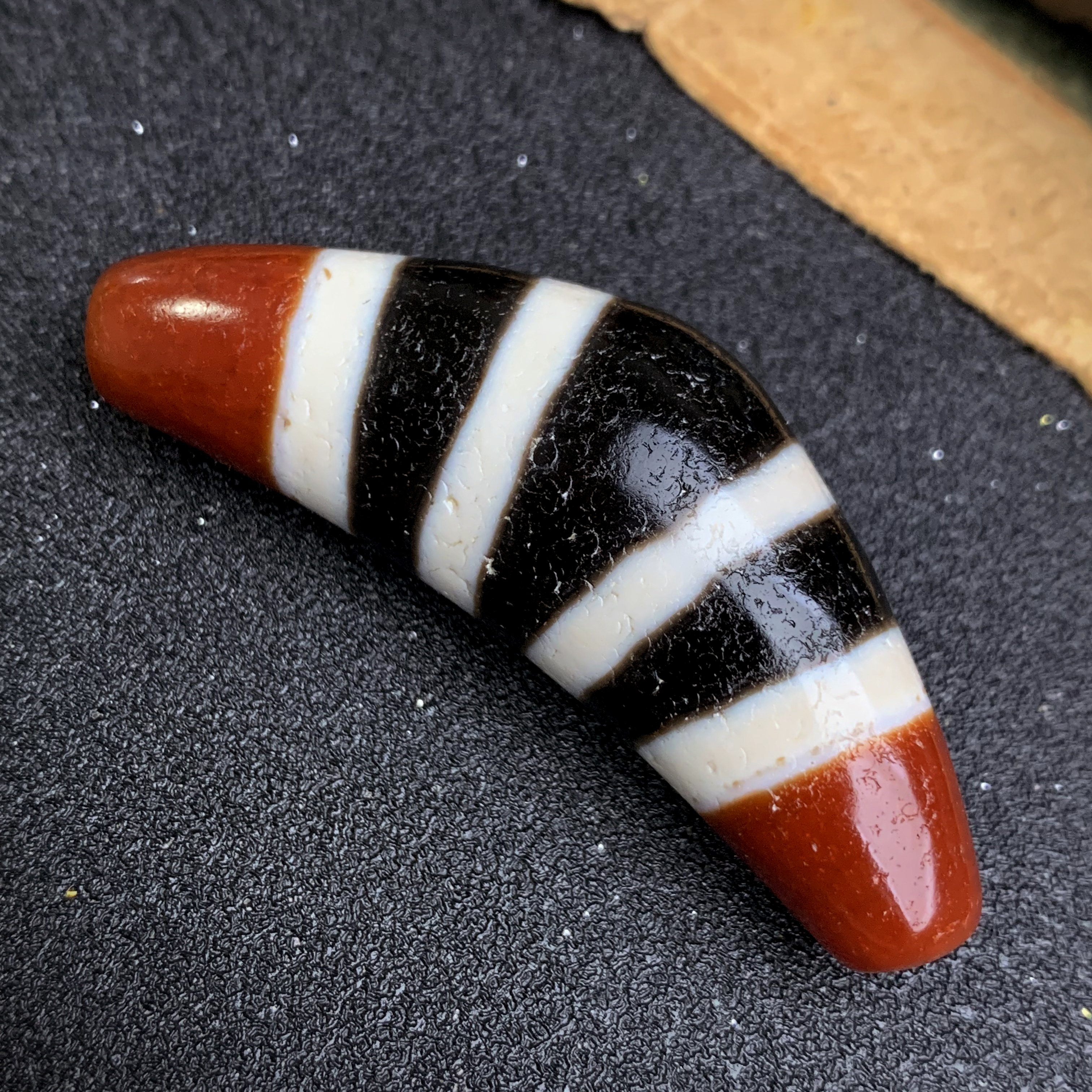 【观南臻品】上肯老超三色七线牛角珠吊坠项链 手工精品