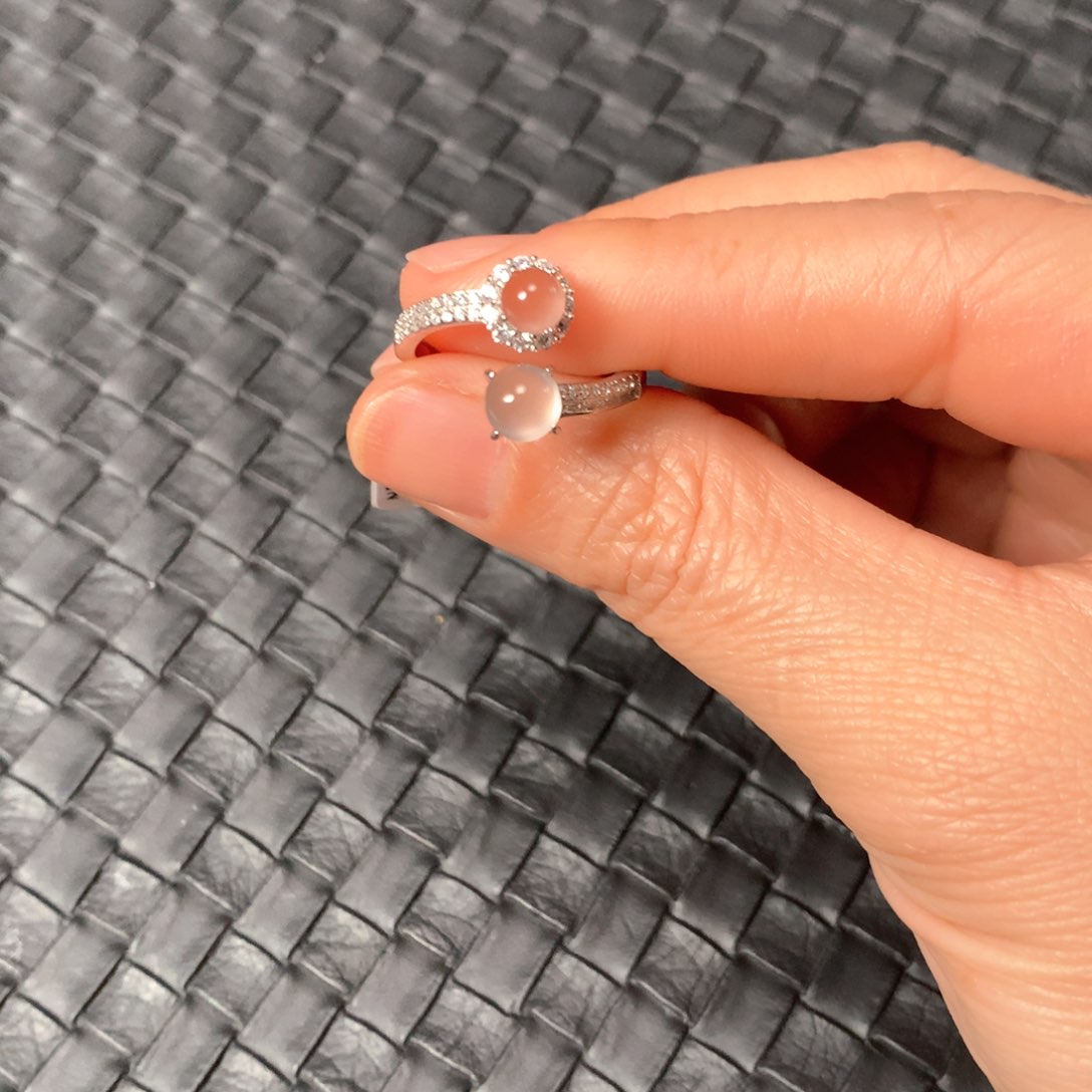 南红玛瑙双拼戒指足银镶嵌