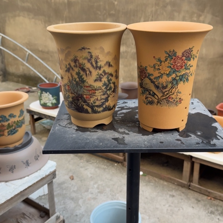 高度22口径17俩只 紫砂花盆