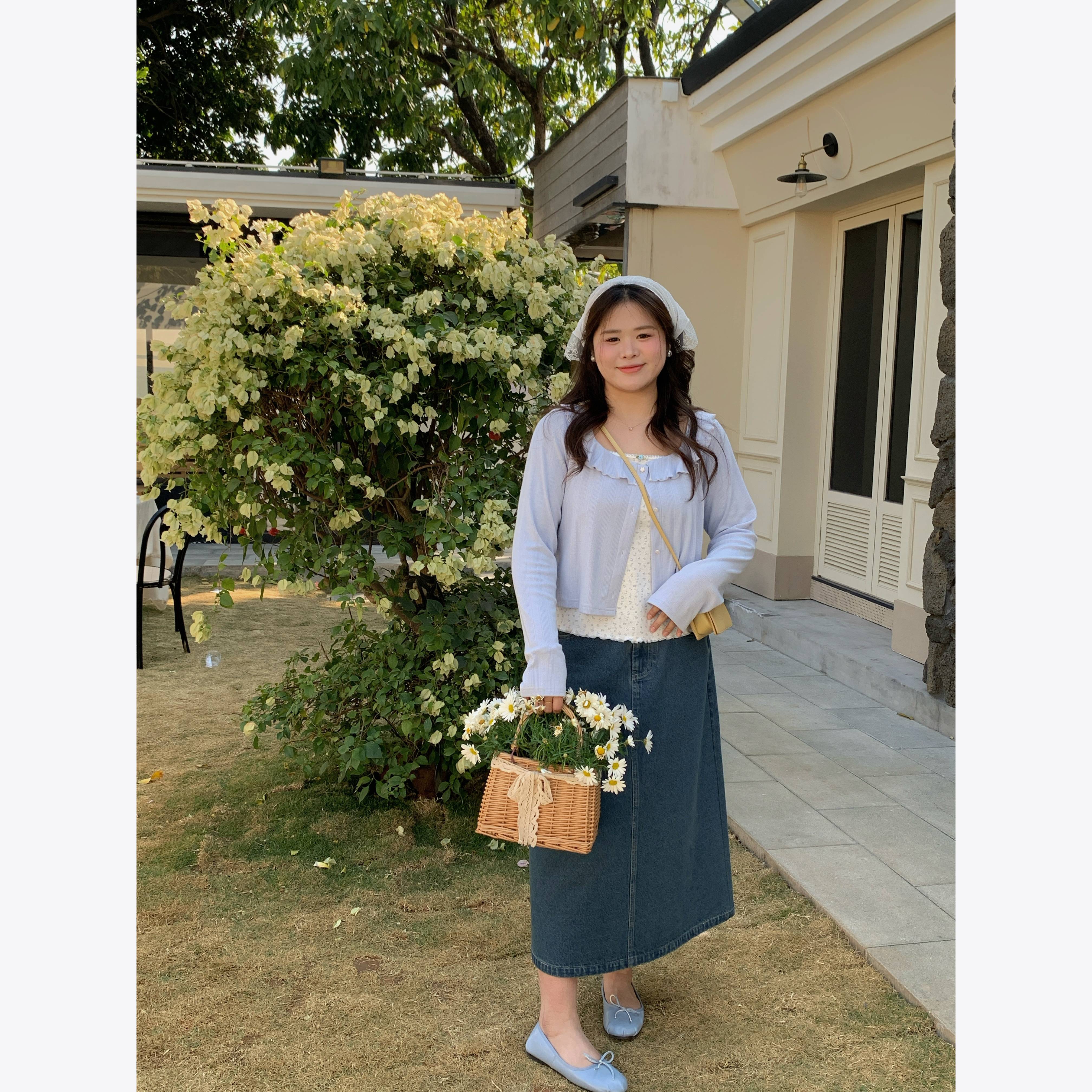 【环岛少女】大头婷微胖定制春季牛仔半身裙高腰A字长裙