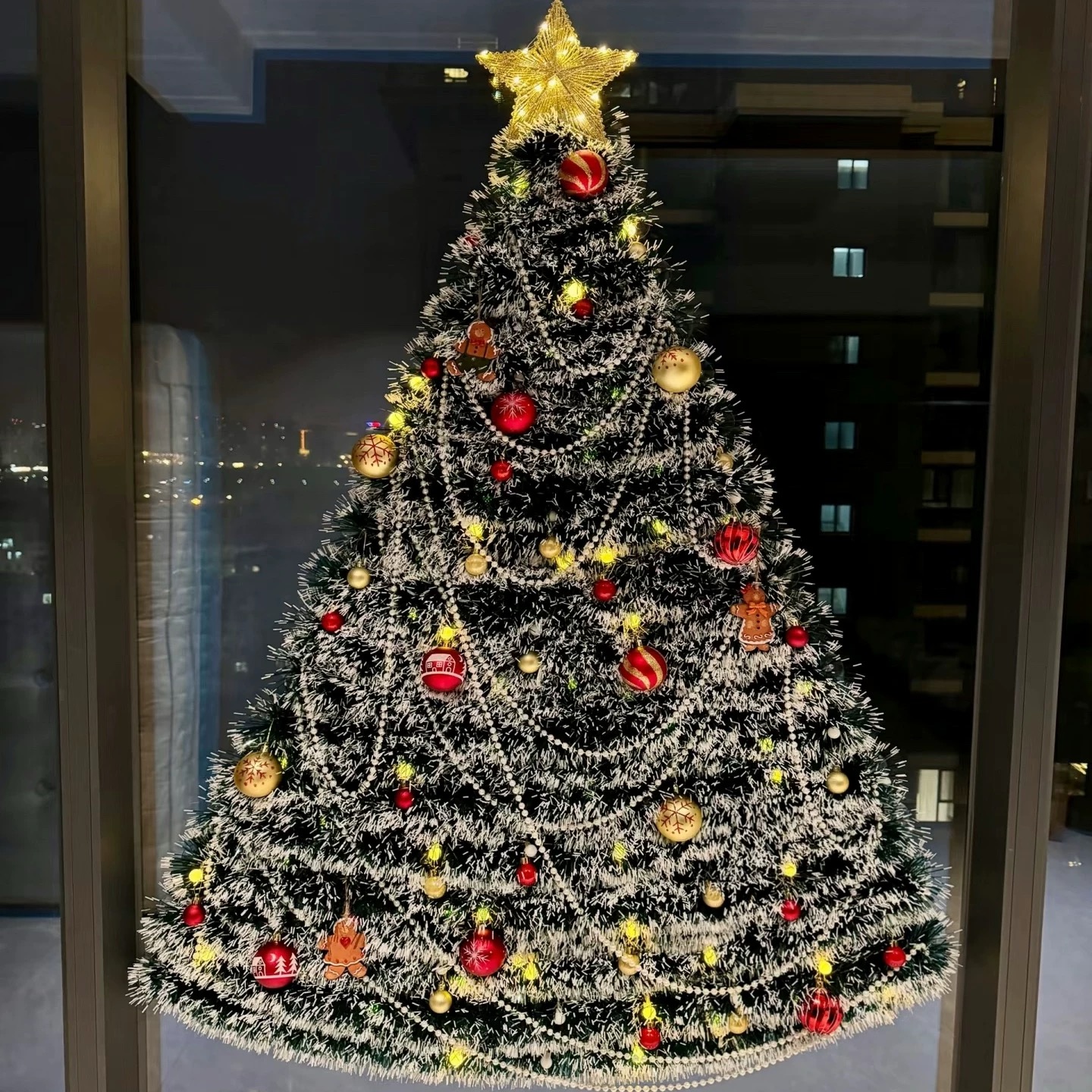 圣诞节家用客厅玻璃窗布置手工diy圣诞树装饰吸盘挂钩材料包全套