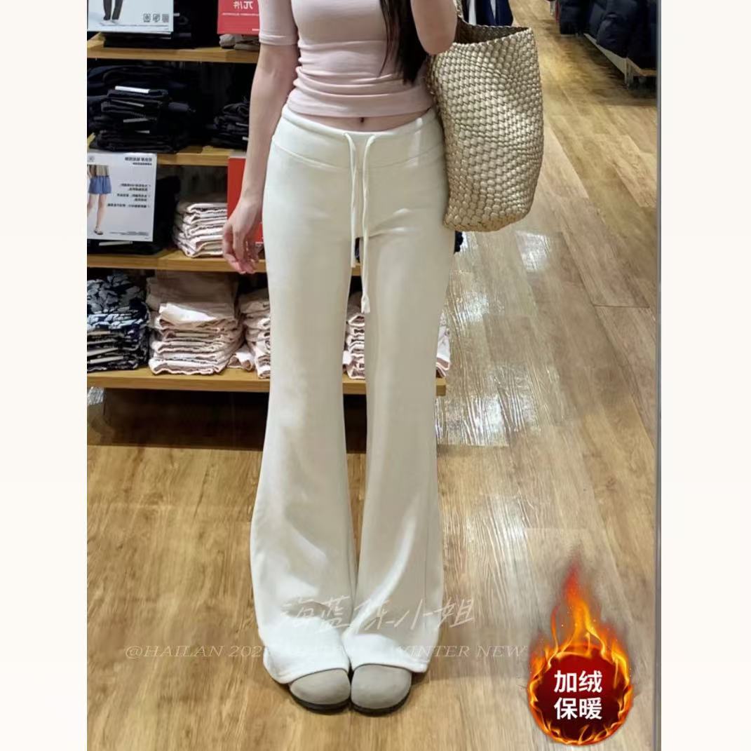 【加绒微喇】加绒加厚休闲喇叭裤女