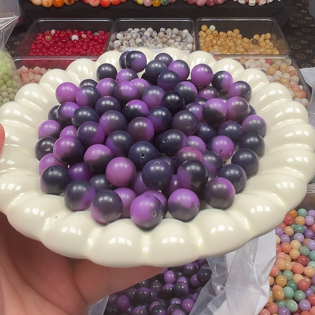 菩提根/象牙果手串卡12紫葡萄圆珠120颗