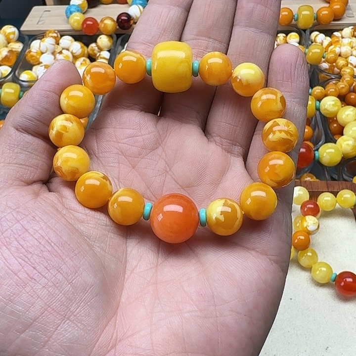 陌***兔无非金属精品老蜡色素串搭配