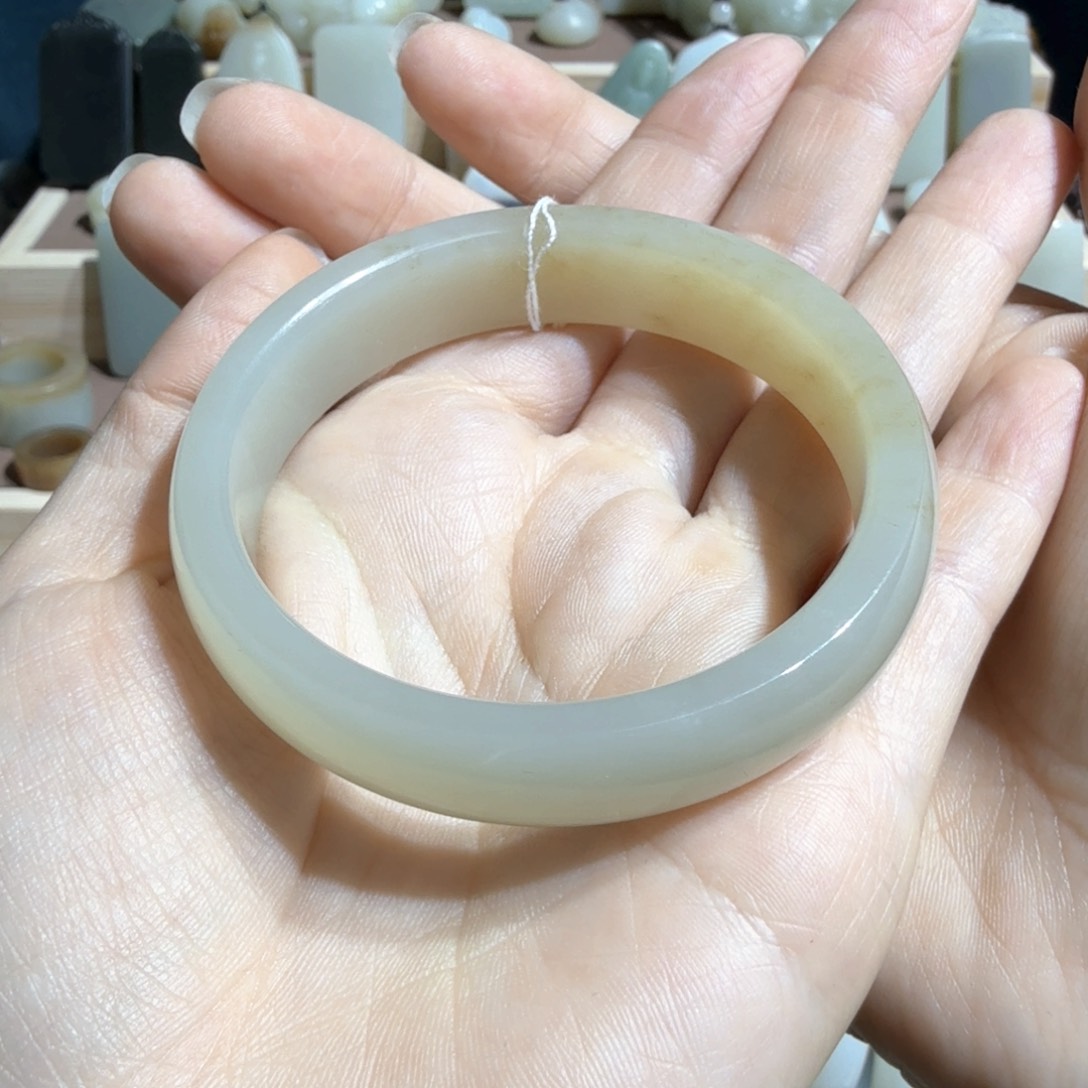 和田玉手镯尺寸54.5未镶嵌