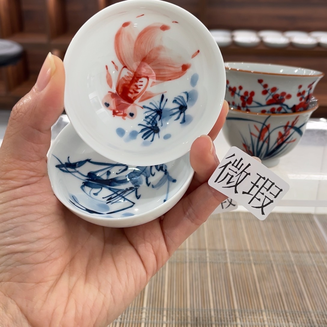微瑕釉下彩纯手工绘制