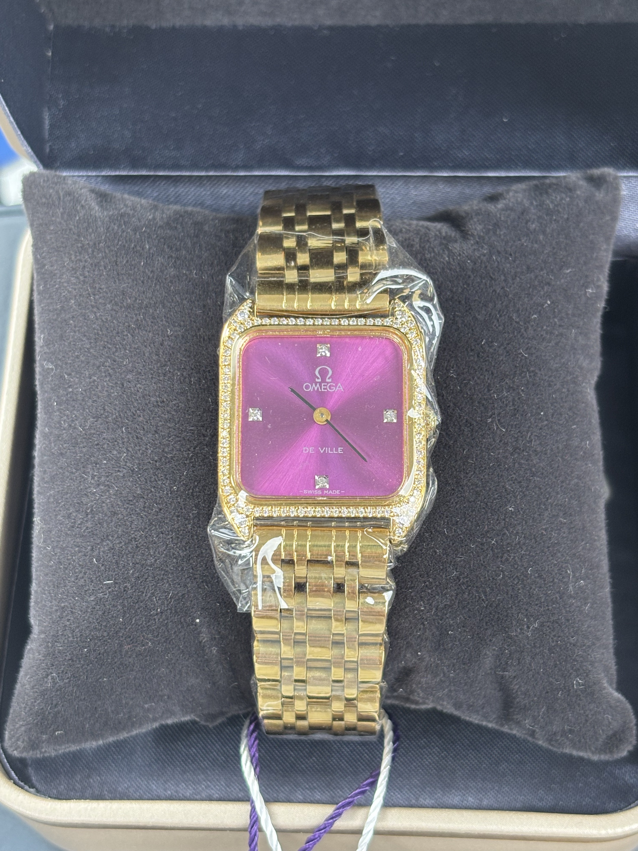 95新 Omega/欧米茄 24.5mm手动机械PD4104碟飞后镶钻瑞士名表  