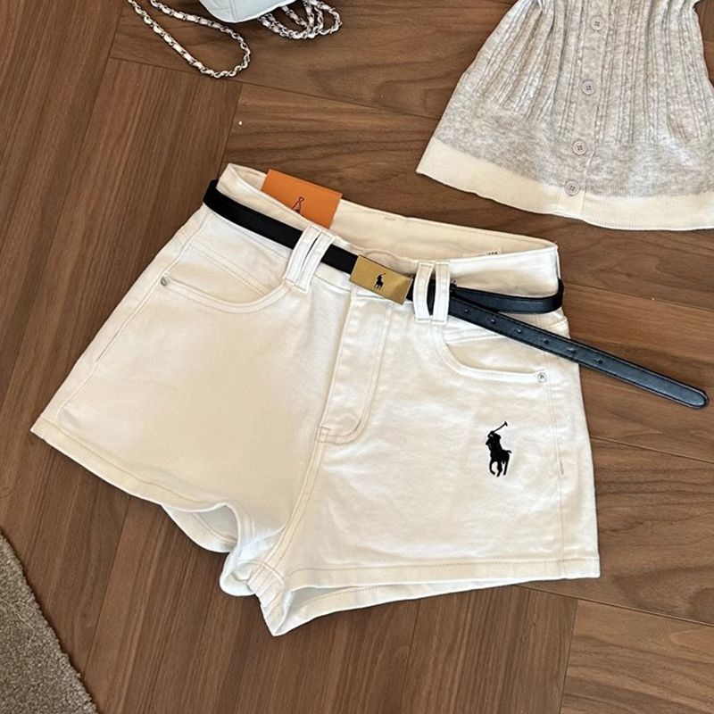 夏季辣妹短裤抗皱热裤ins短裤三分裤纯色厚款休闲刺绣高腰外穿DR