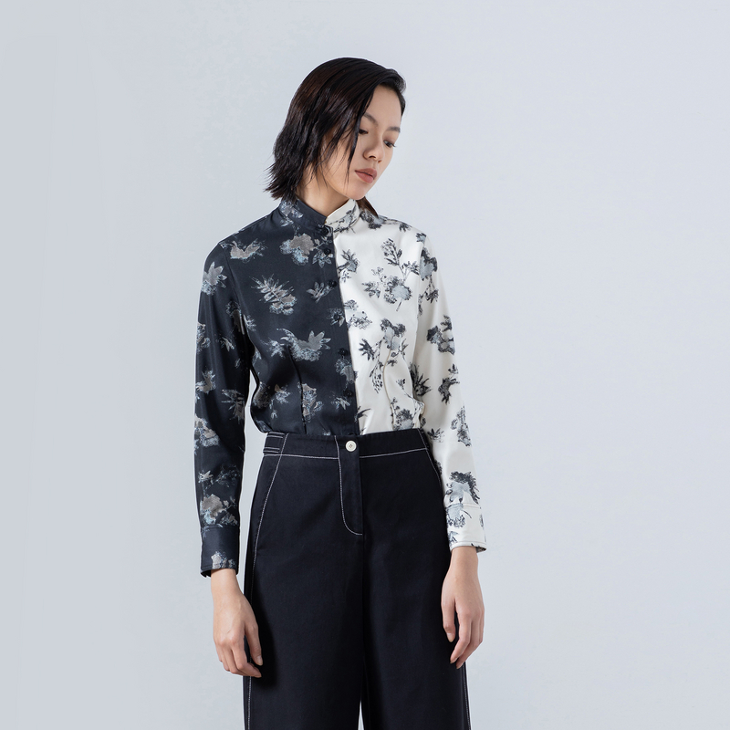 【妍妍专属】EXCEPTION例外印花修身衬衫A120-U1F21