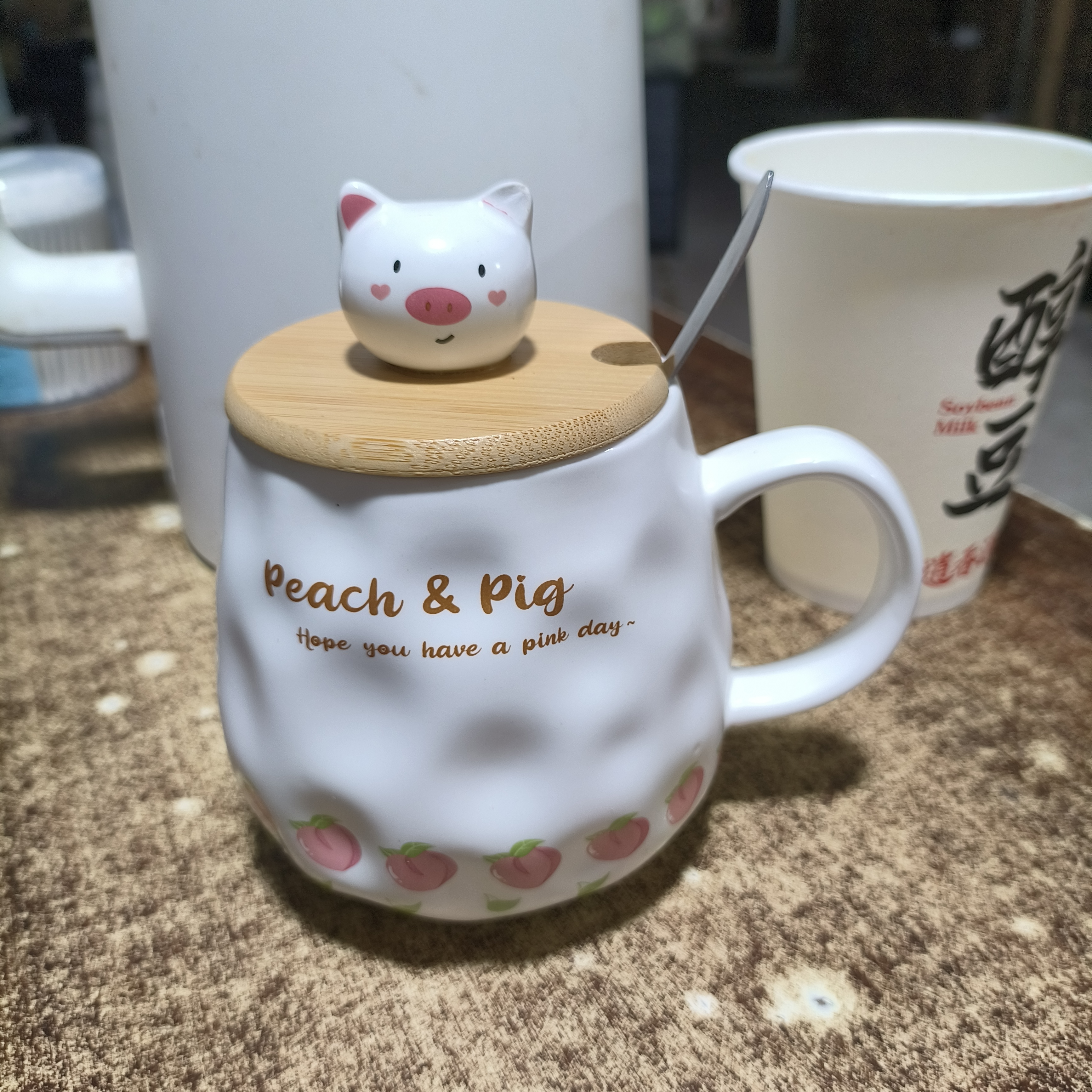 可爱马克杯带盖子