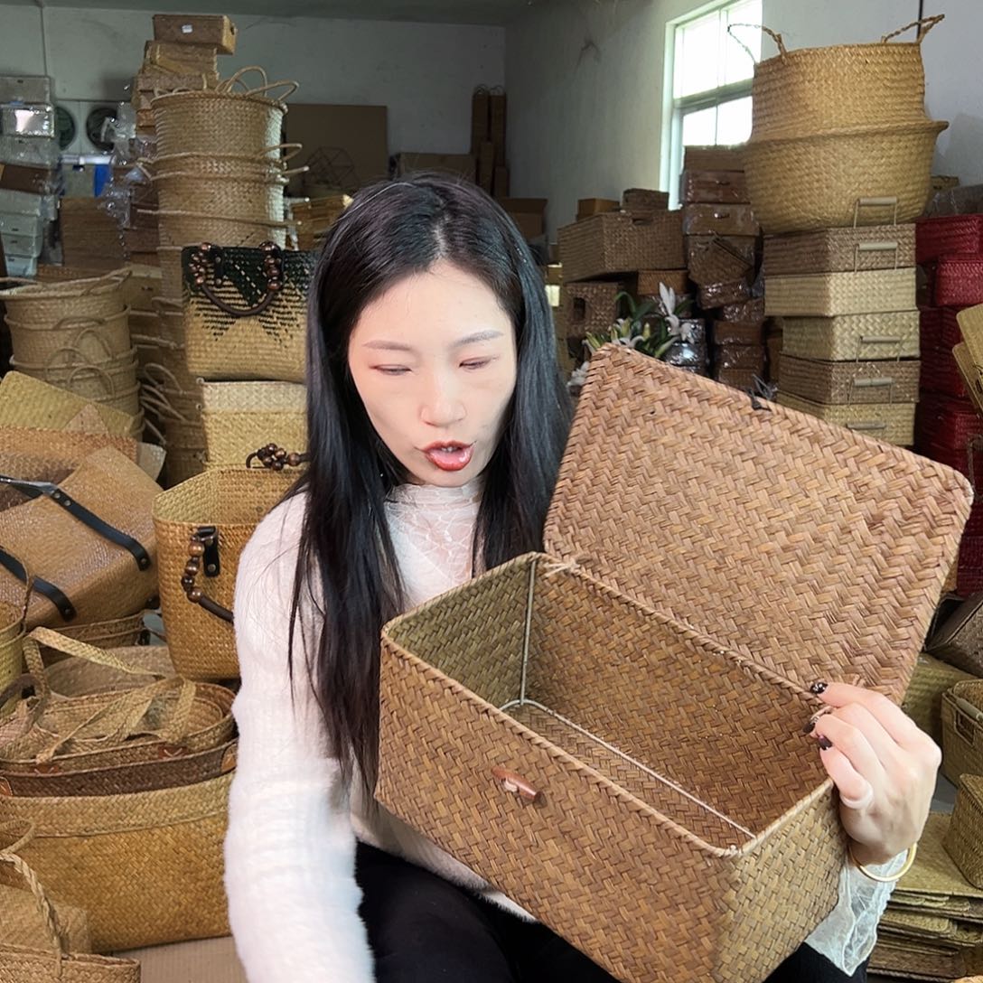 草编草编包/草编收纳盒带瑕疵