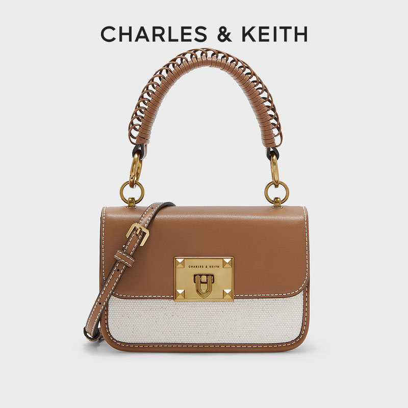 CHARLES & KEITH【商场同款】追光编织手提翻盖包Raleigh-50781528